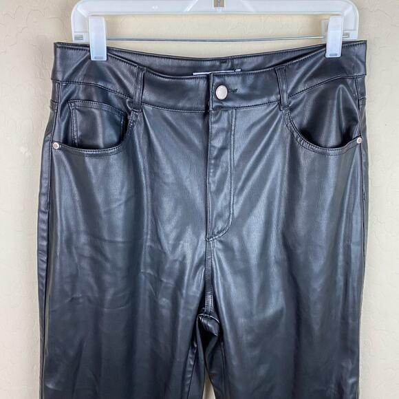 ZARA Faux Leather High Rise Pants Mom Fit Black Womens Size 10 Grunge Y2K 90s - Picture 4 of 13